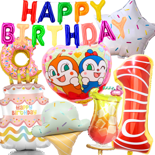 アンパンマン 誕生日 バルーンセット お菓子ver（数字バルーン付き）