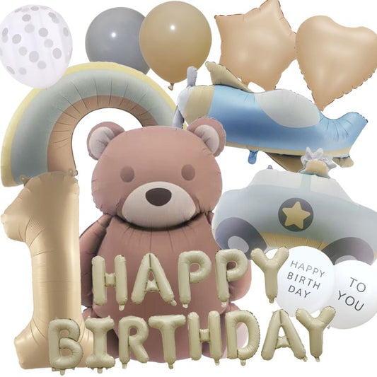 3rd Design バルーンセット 風船 くすみカラー ベージュ 誕生日 記念日 バースデーフォト 男の子 女の子 プ