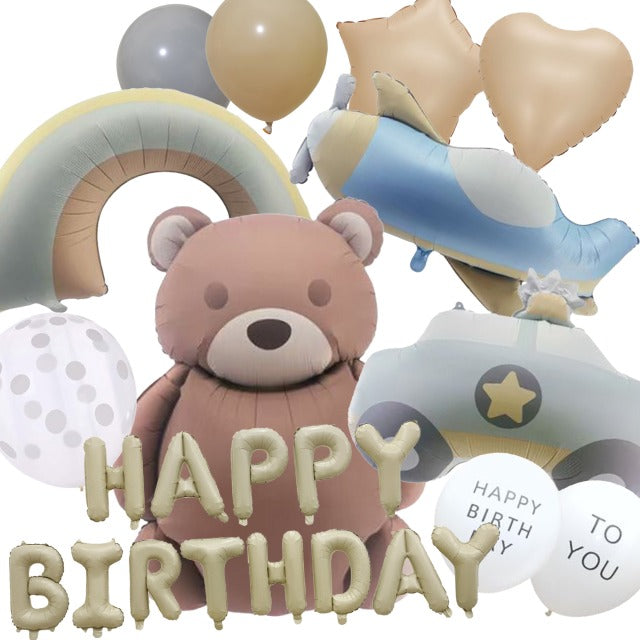 くすみカラー 誕生日 バルーンセット（おしゃれ・1歳バースデー向け）